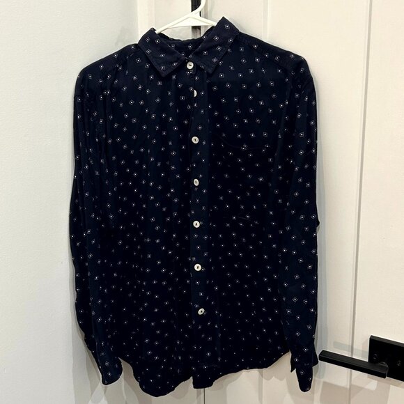 Vintage Dark Blue Button Down Shirt - Size M - Picture 1 of 3